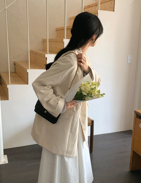 헤이드 하프 트렌치코트(2color)