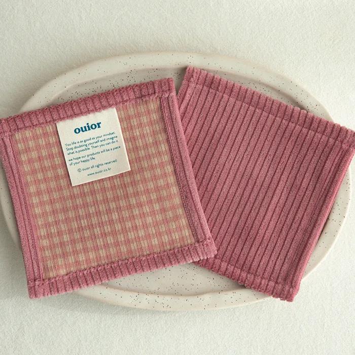 ouior square tea coaster corduroy check (6종 택1)