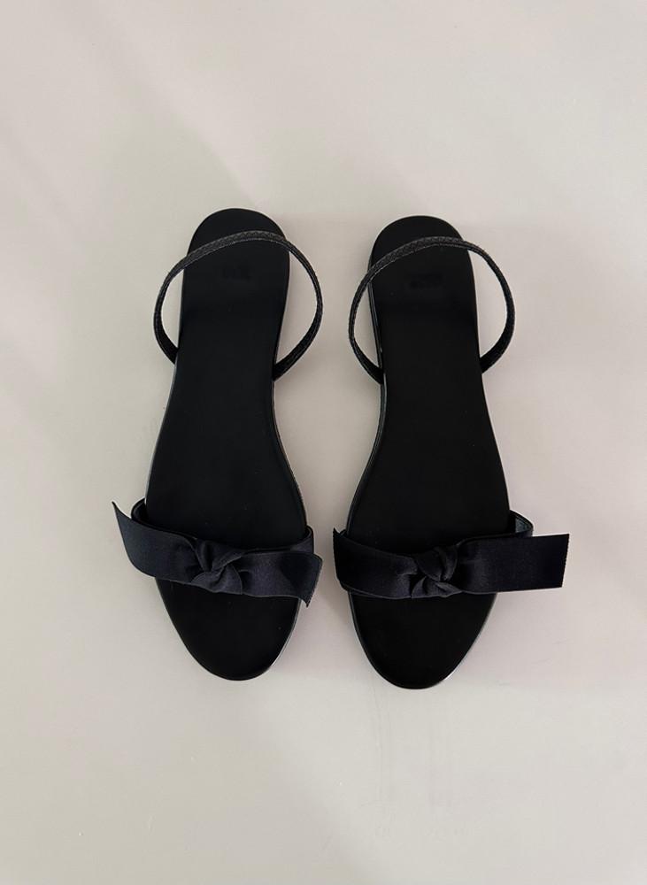 로우 리본 플랫 슬링백 샌들