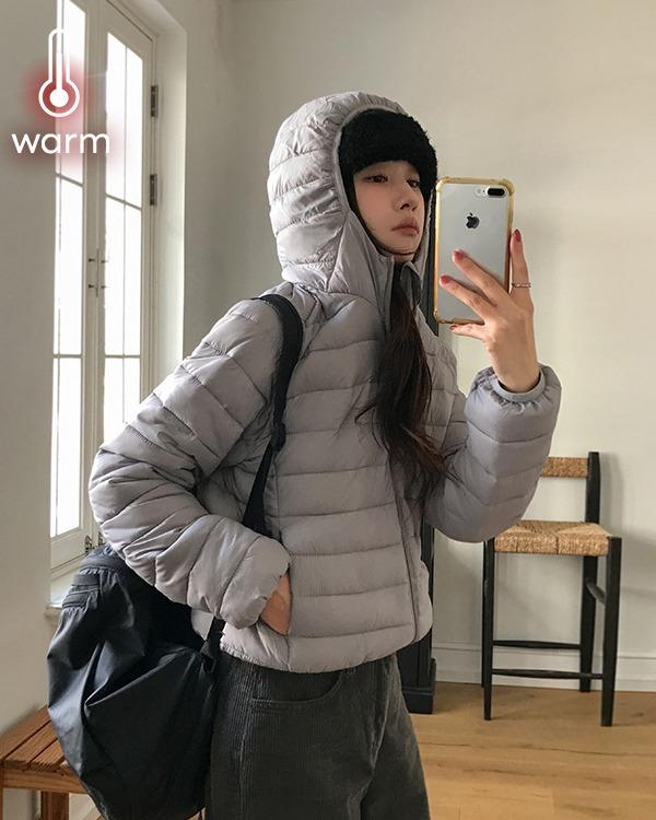 [웰론5oz] 베이픈 후드 경량 패딩 (+파우치set)