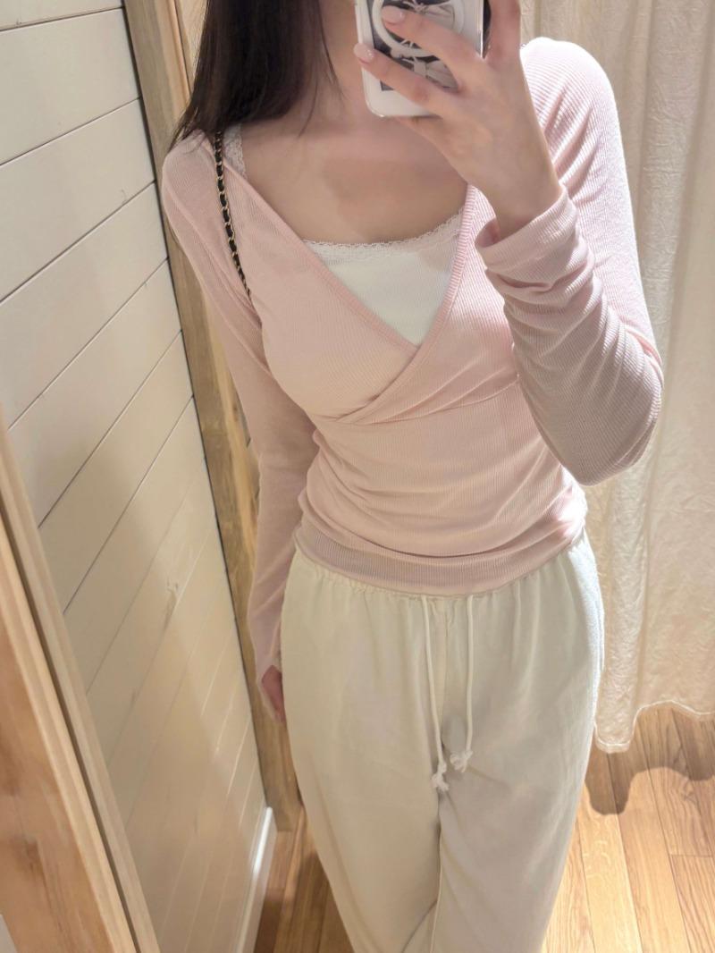 (pre-order) haze lace sleeveless/long sleeve_baby pink