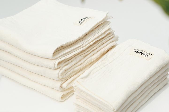 강화도 먼지없는 무형광 2겹/3겹 소창 수건(정련/십자박음)