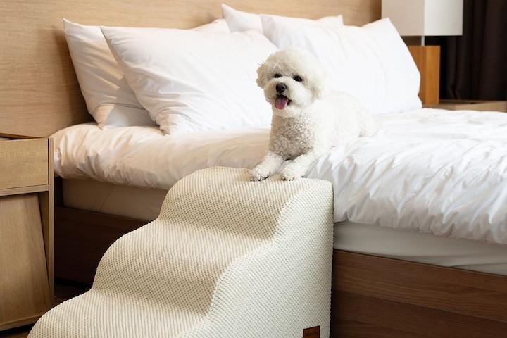 구름패브릭 강아지 계단 3단