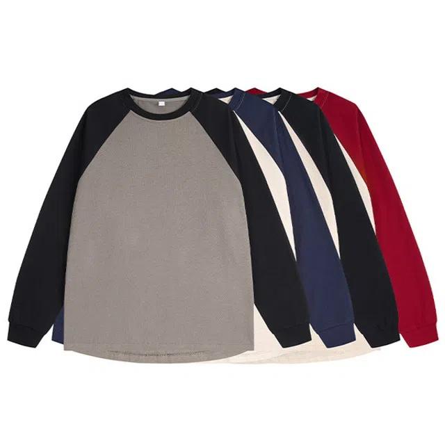 배색 래글런 나그랑 라운드 맨투맨 MT1610