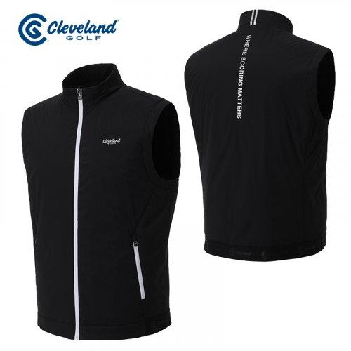 레터링 포인트 압축패딩 남성 집업 골프조끼_CGMVT210310BK