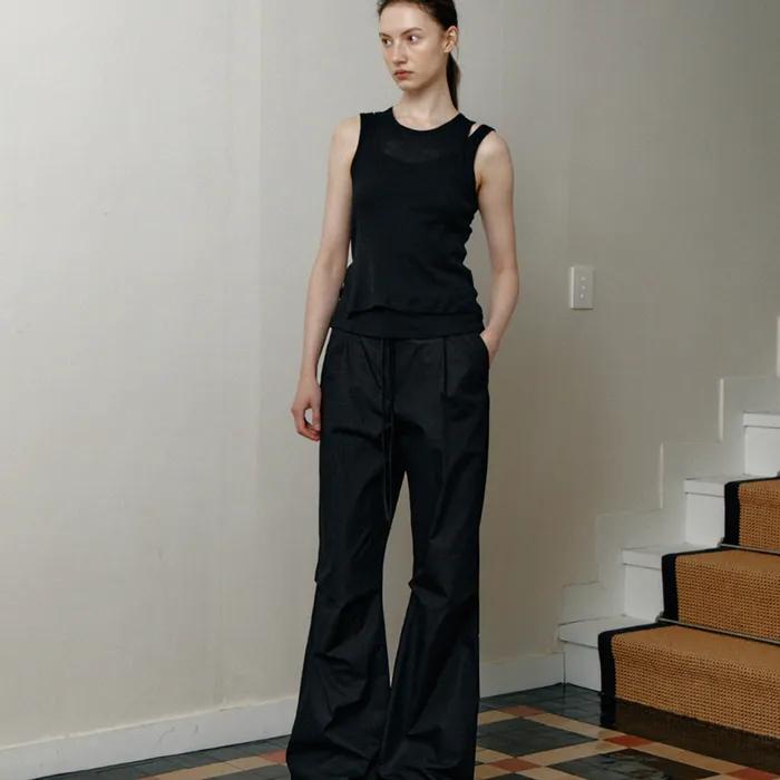 cotton parachute pants (black)