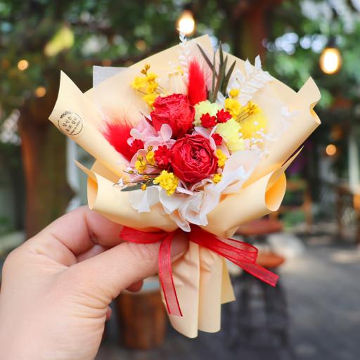 레드로즈꽃다발 미니꽃다발 드라이플라워 생일선물 단체선물