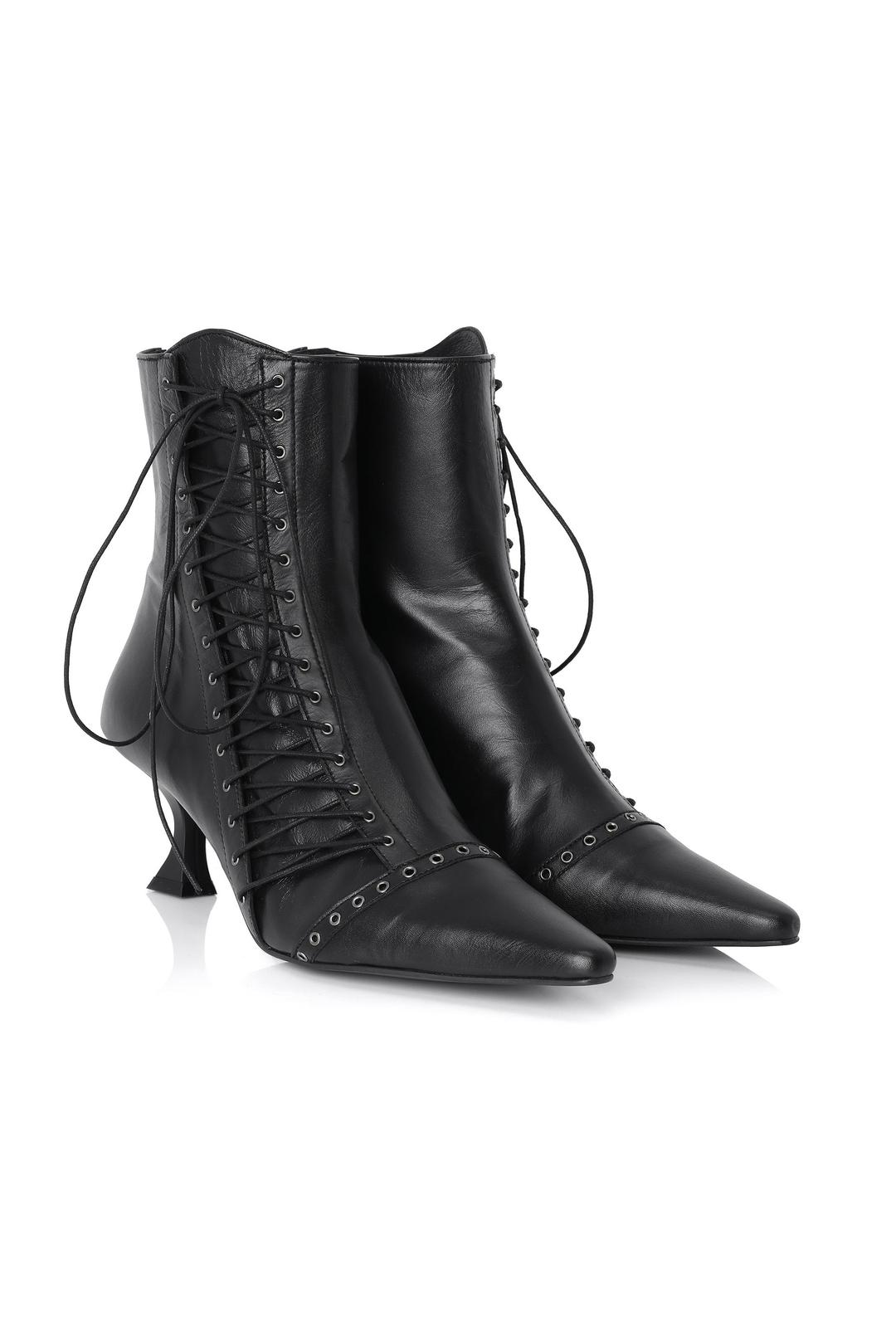 Eyelet lace-up ankle boots