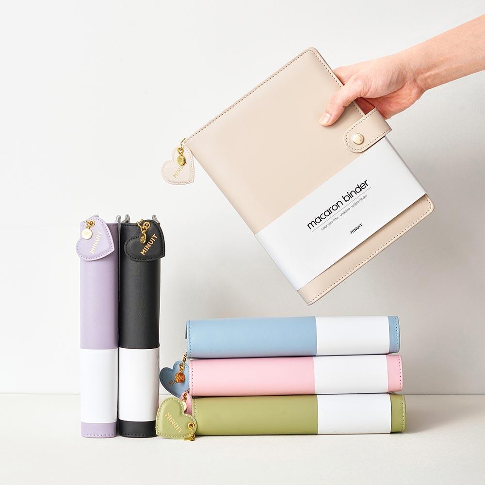 미뉴잇 마카롱바인더 6공 2024 다이어리 A5 커버