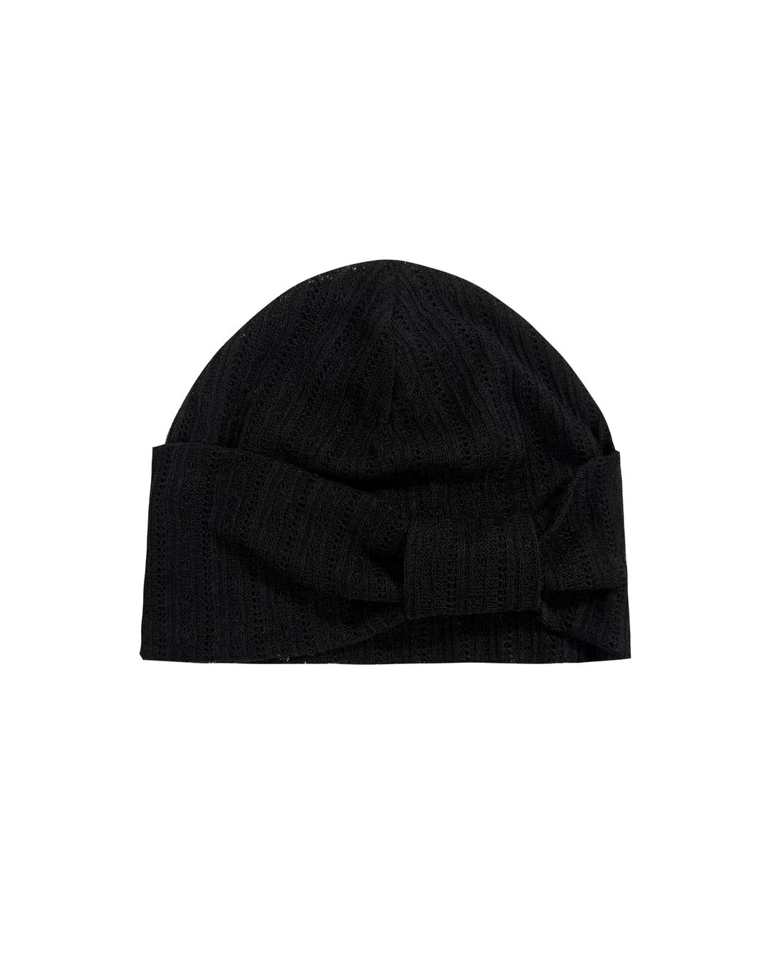 RIBBON KNIT BEANIE [BLACK]_10월 20일 예약배송