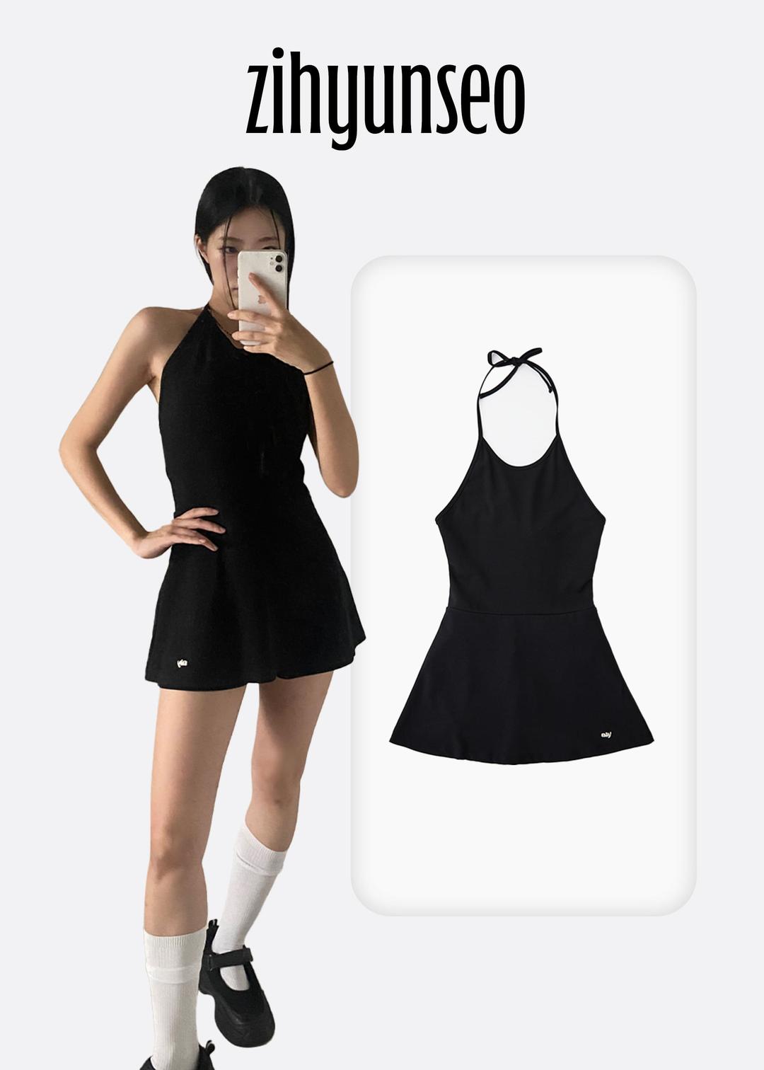 [지현서 착용 할인] cheerleading Holter Dress black