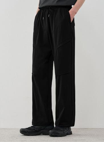 COOLING RELAXED STRING PANTS [BLACK]