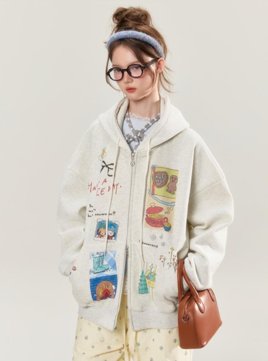 [예약판매 10%할인] BETWEENAND Nice day Collage Hoodie Jacket