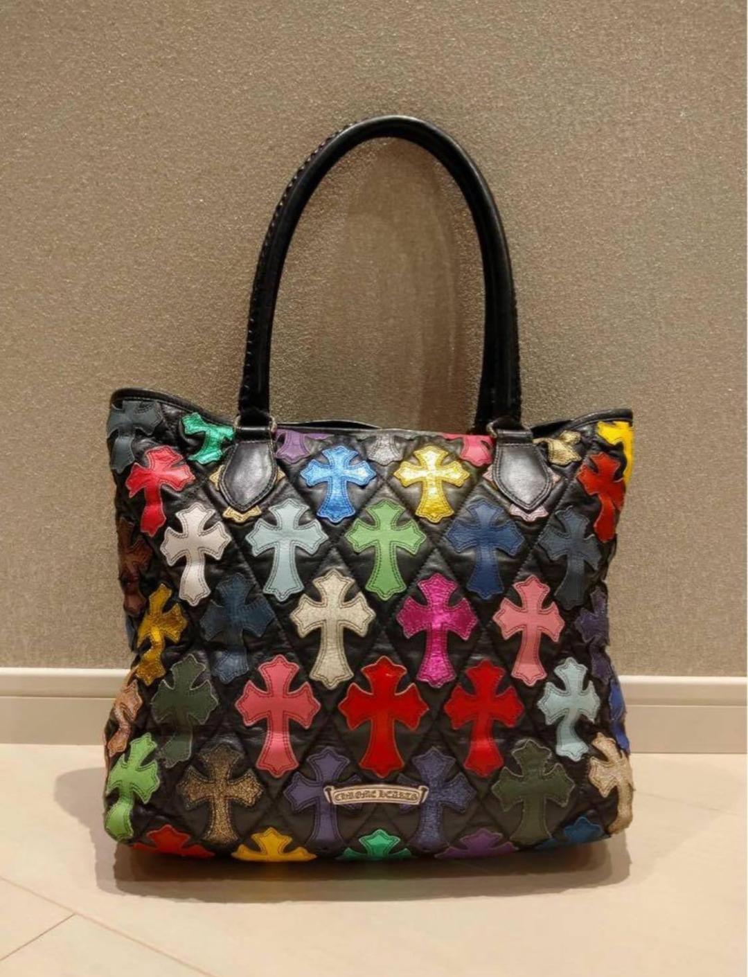 CHROME HEARTS クロムハーツ マルチ クロスパッチ レザー トートバッグ マルチカラー | chromehearts