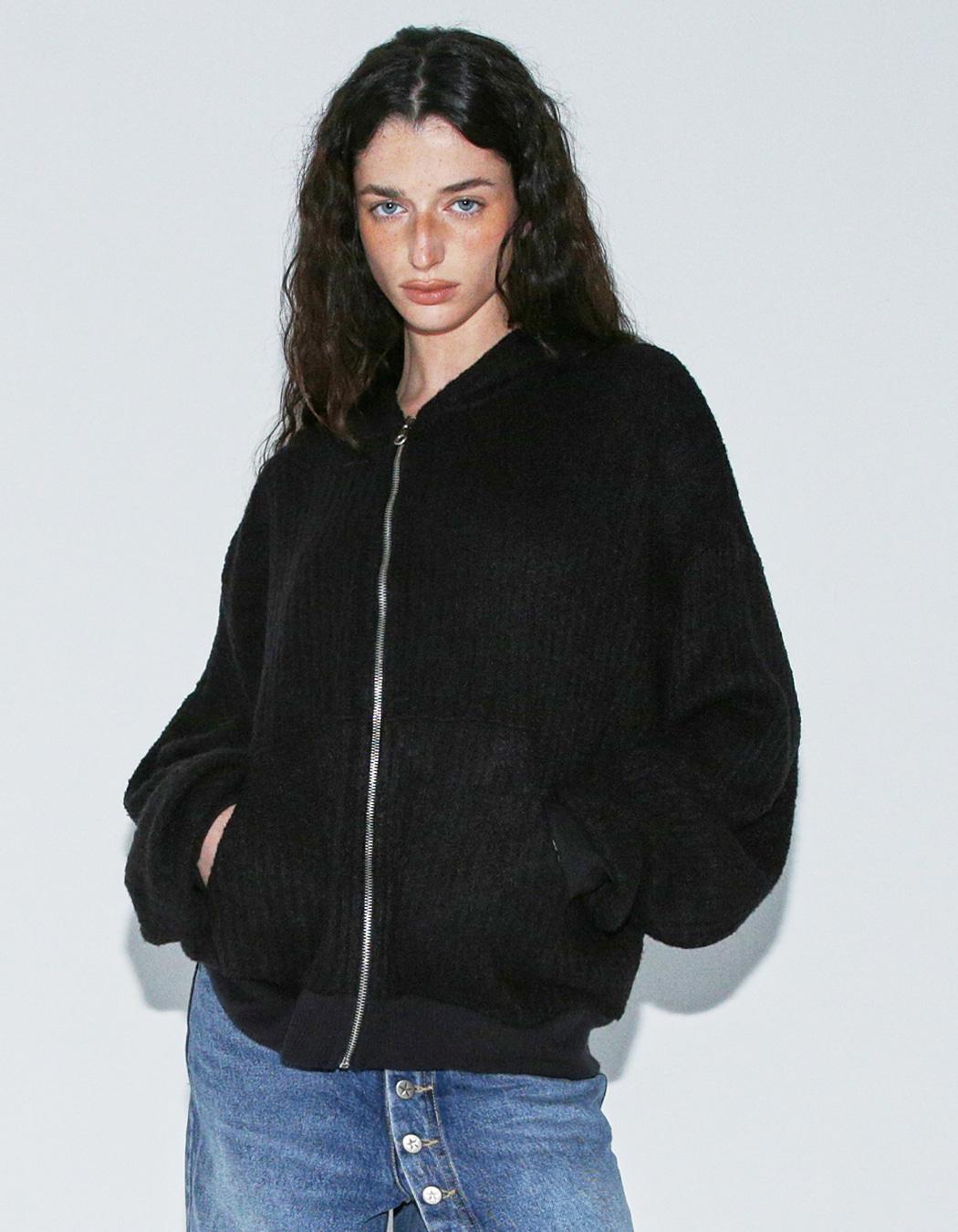 POLYSOOEM OVERSIZED HOODIE, BLACK