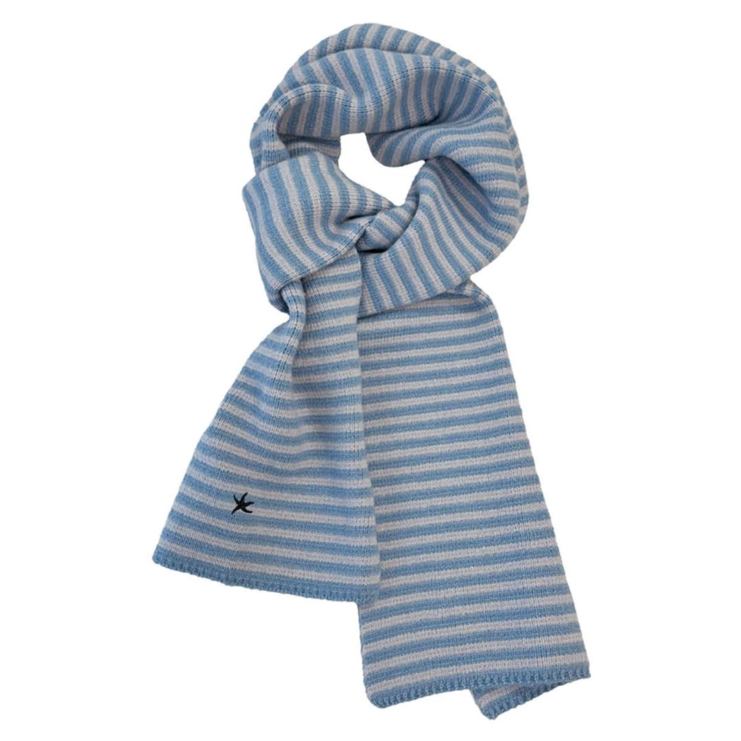 TCM mini logo stripe muffler (sky blue/grey)