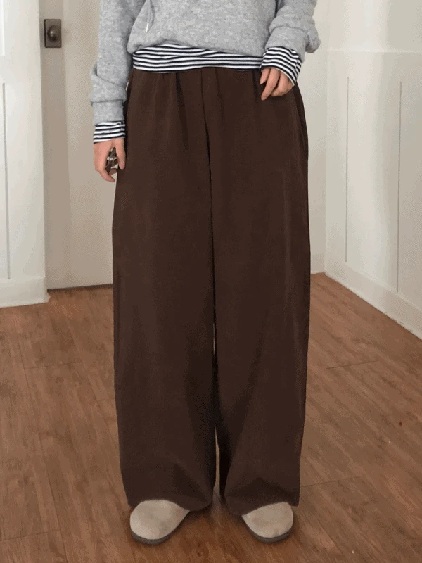 바미 기모바지 밴딩바지