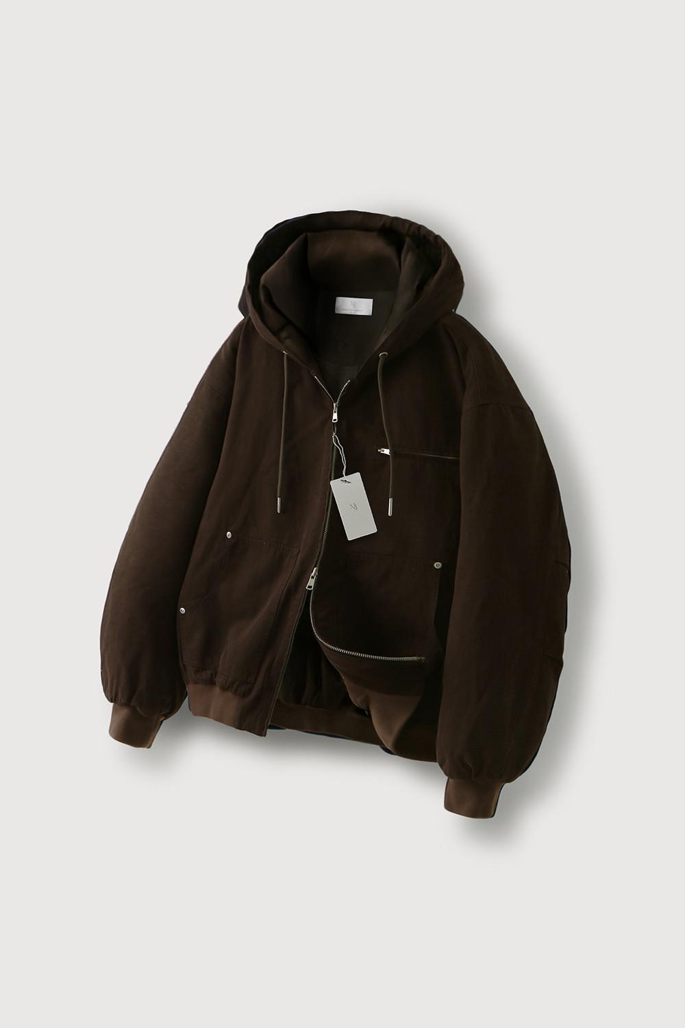 페이디드 워크 후드 블루종_Brown