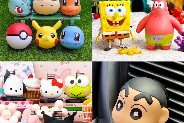 [10%쿠폰]캐릭터 빅페이스 차량용 방향제 (산리오, 포켓몬스터, 스펀지밥, 짱구)