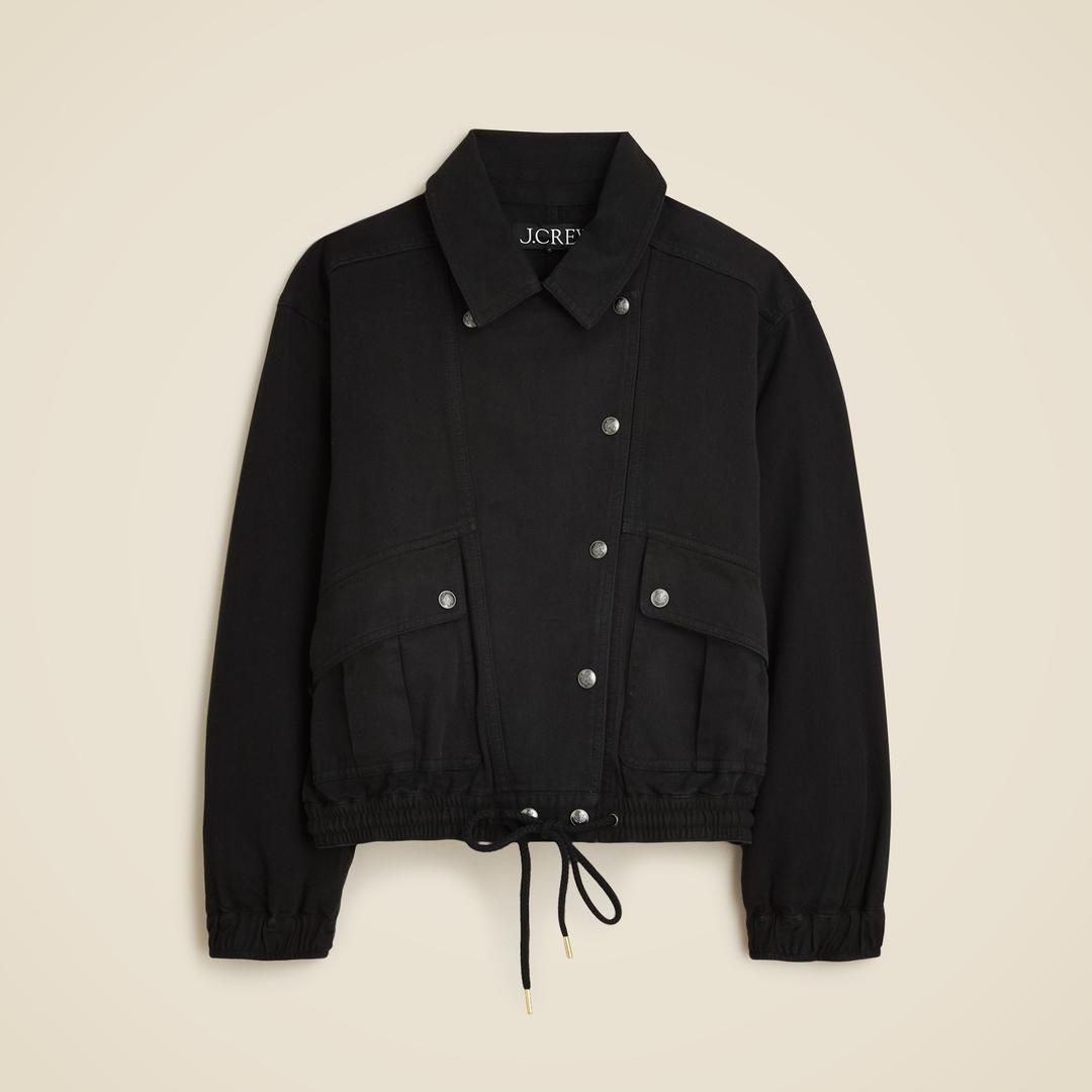 Garment-dyed flight jacket in durable twill