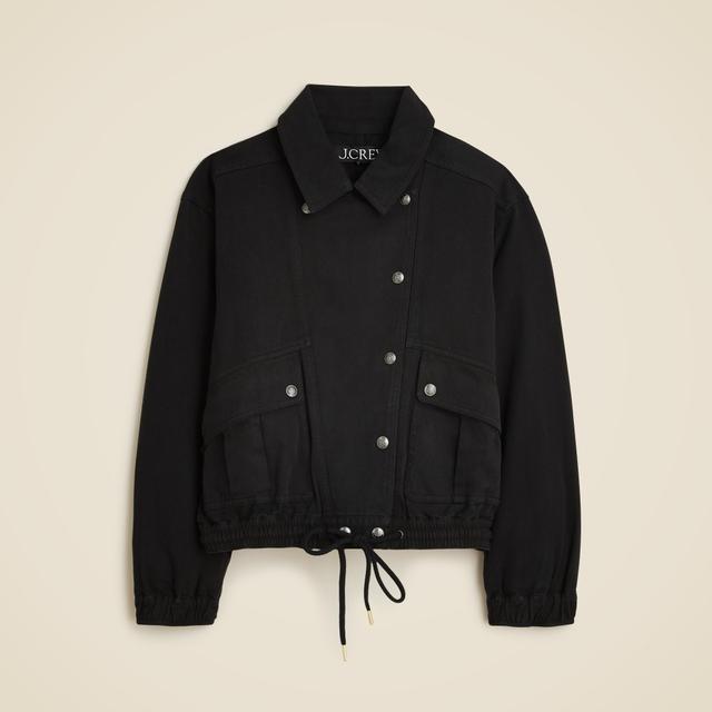 Garment-dyed flight jacket in durable twill