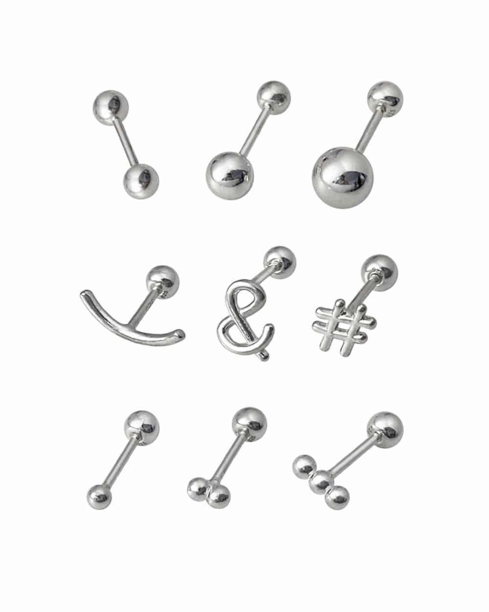 [Silver ver.] Emoji doodle piercing