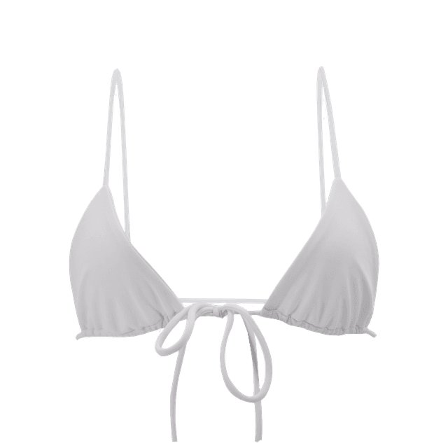 Swim Front Tie Triangle Top Ivory
