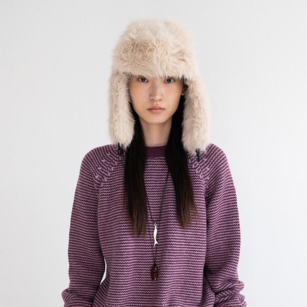 [1/22 순차출고] Cover Striped Knit (Purple)