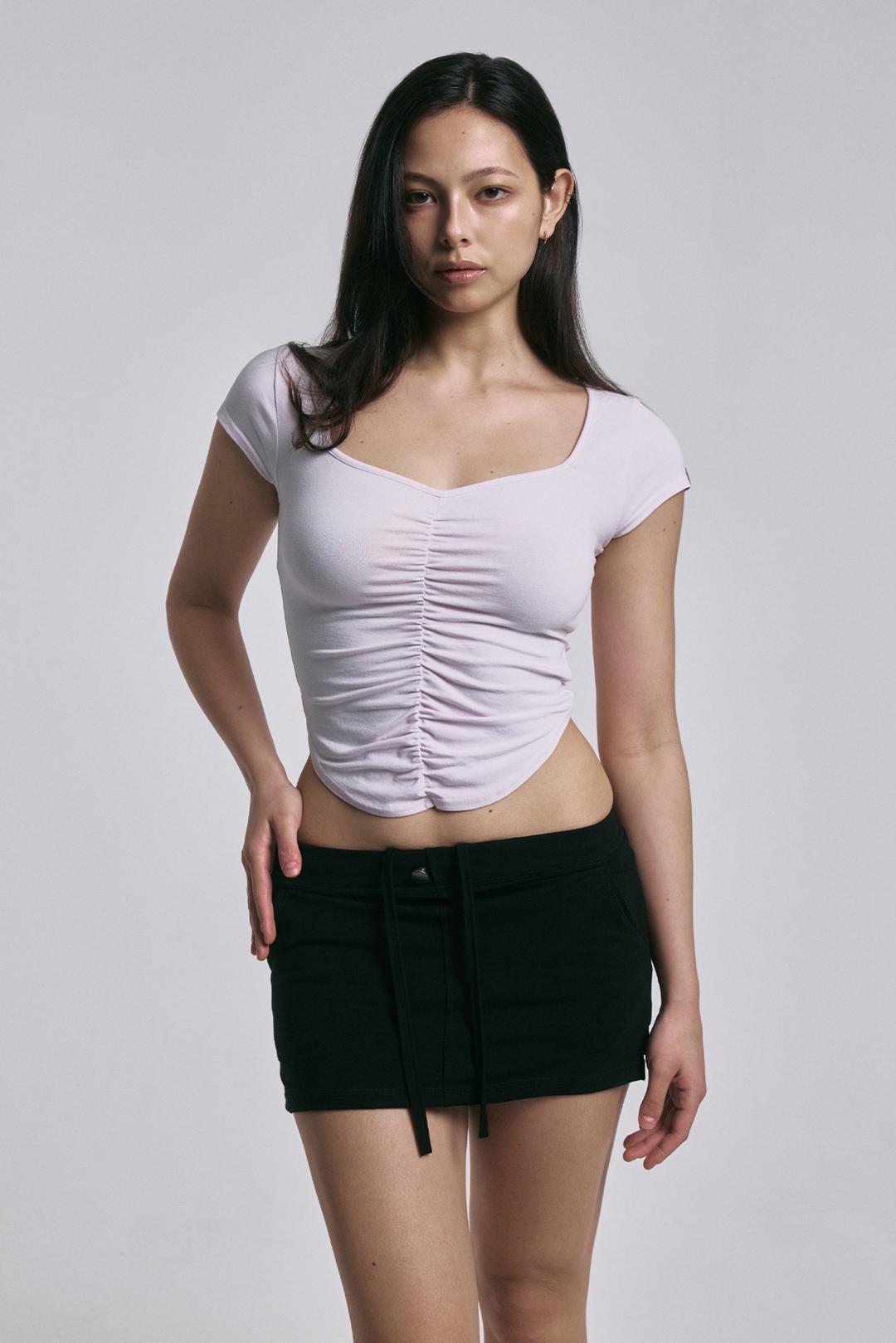 Darlin Shirring Short Top (Baby Pink)