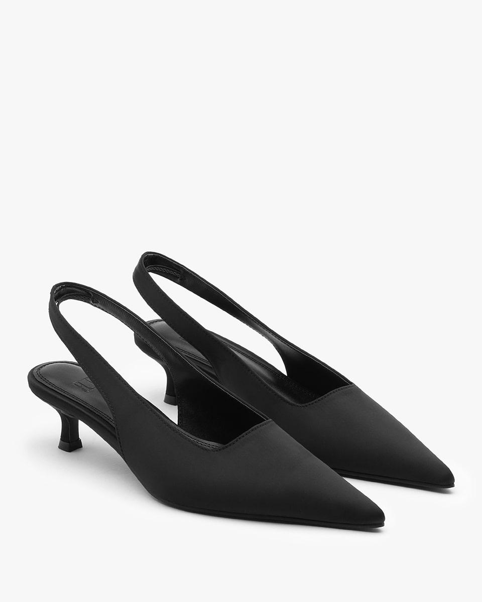 LIEN Satin Slingbacks_Black