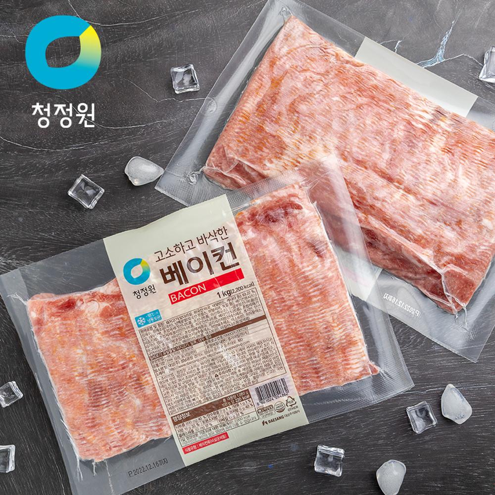 청정원 베이컨 1kg 냉동 전지 파지 통 삼겹살 에쓰푸드 오뗄 오양 업소용 대용량 베이컨