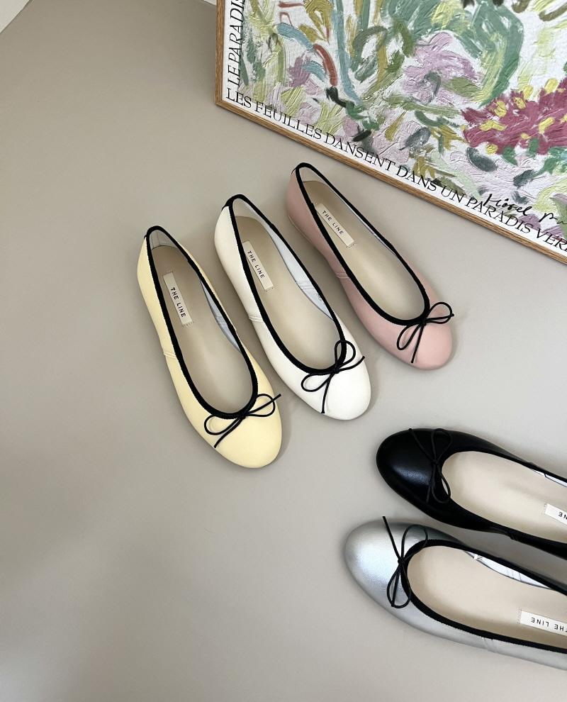 로어블 [말랑해요🫧당일출고🚚] 배색 파스텔 둥근코 비비드 리본 플랫슈즈