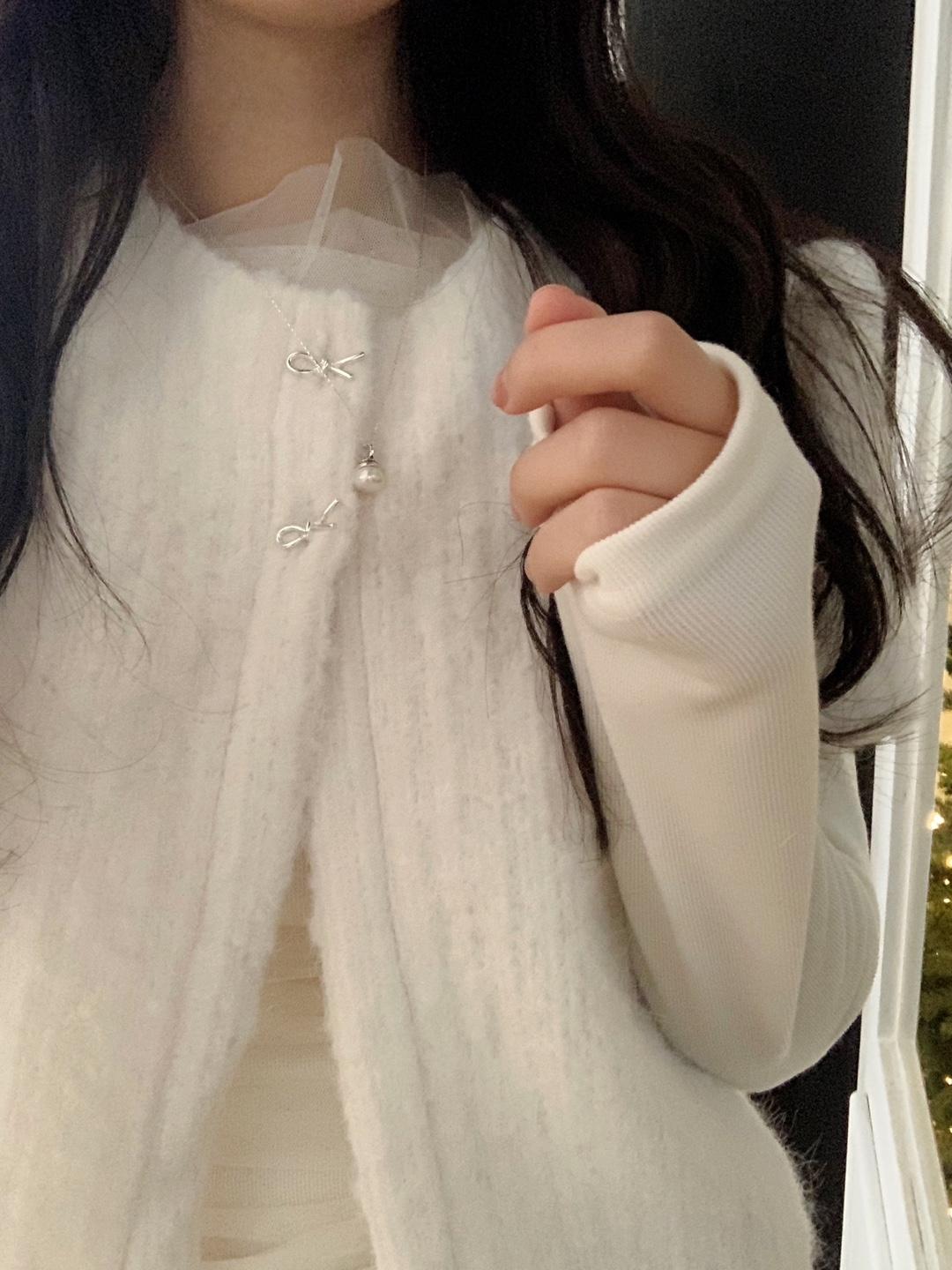 피터앤웬디 쥬얼 리본 반팔 가디건