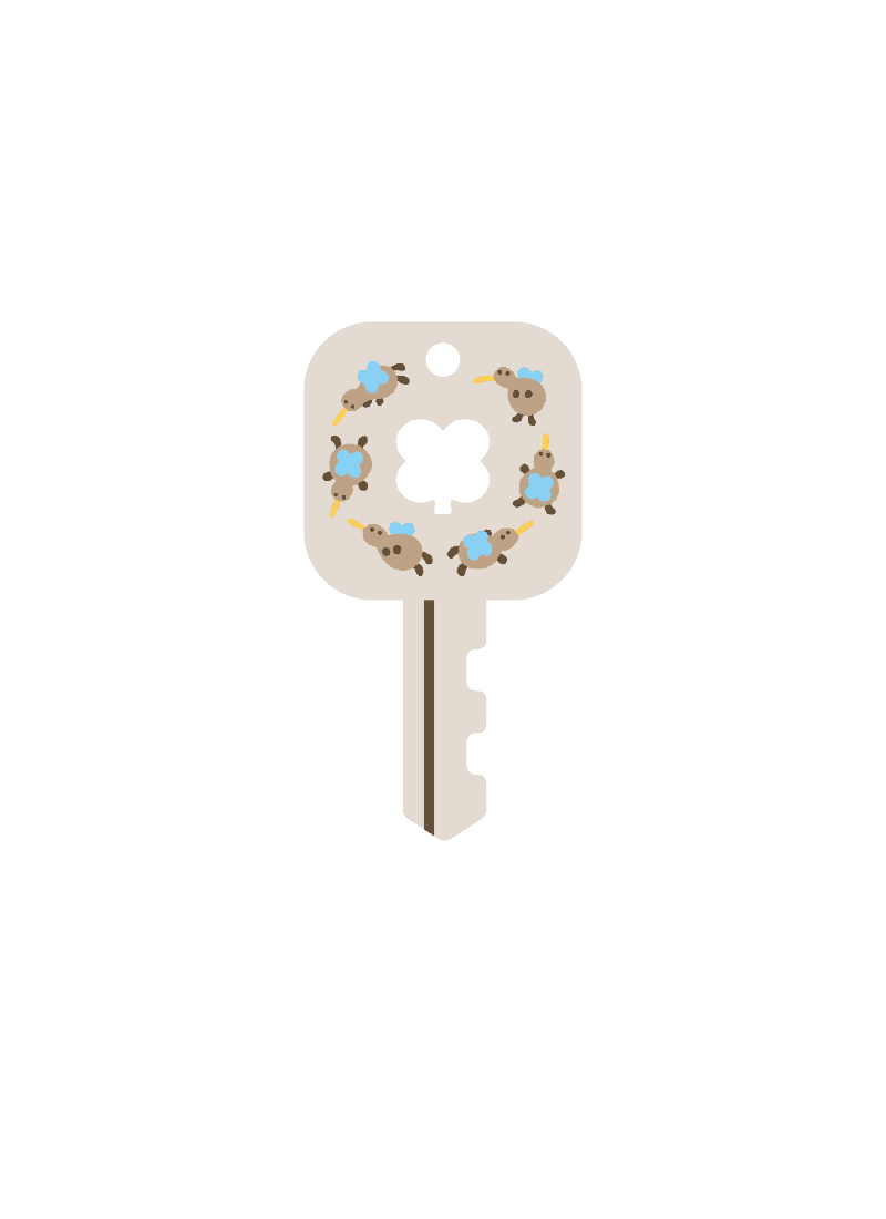 빙글빙글 키위새 열쇠키링