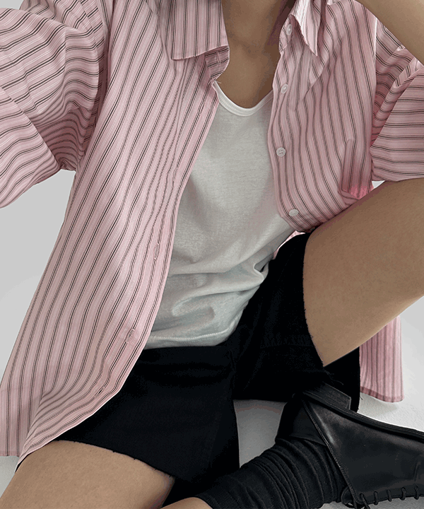 매니크 [무료배송] 파히트 오버핏 스트라이프 셔츠