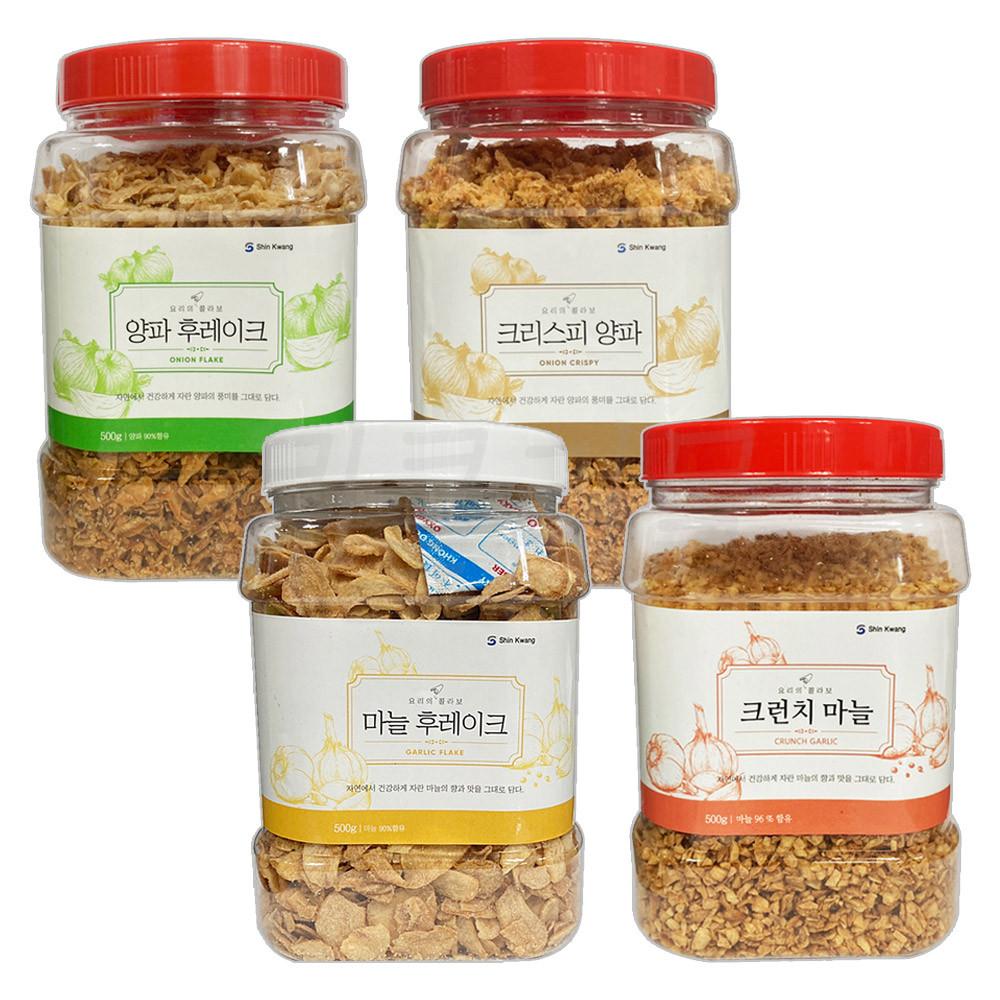 신광 마늘후레이크 양파후레이크 토핑 500g 4종 크런치 크리스피 양파