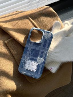 수심 Heart Denim Case 아이폰 하트 데님 케이스 Y2K 레트로 연청 유니크