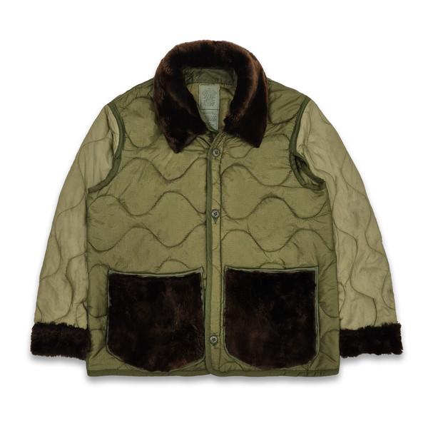 orleans re work fur quilted jacket
