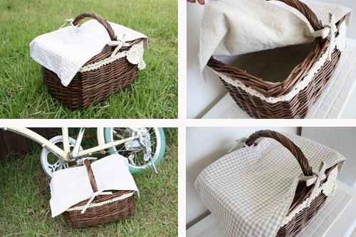 브라운사각 린넨덮개바스켓