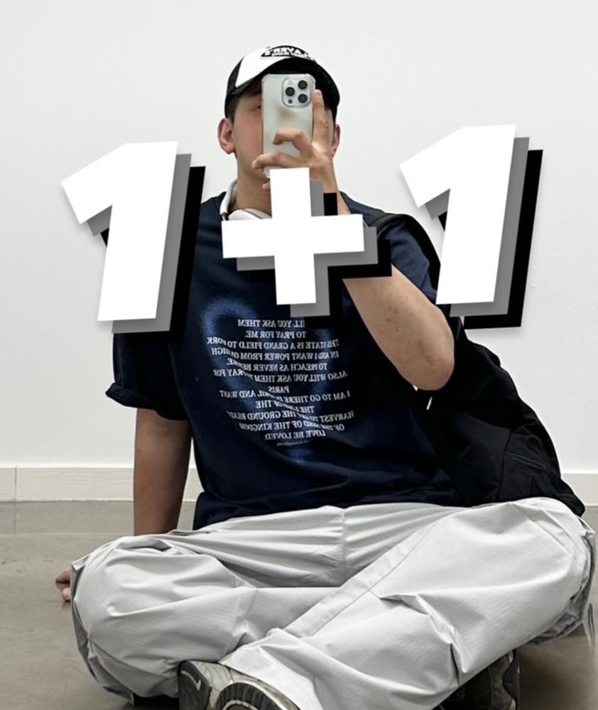 (당일출고) 1+1 남여공용 마카 커플 오버핏 여름 캐주얼 반팔티