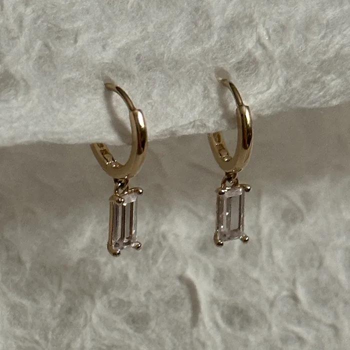 14k Oblong earrings