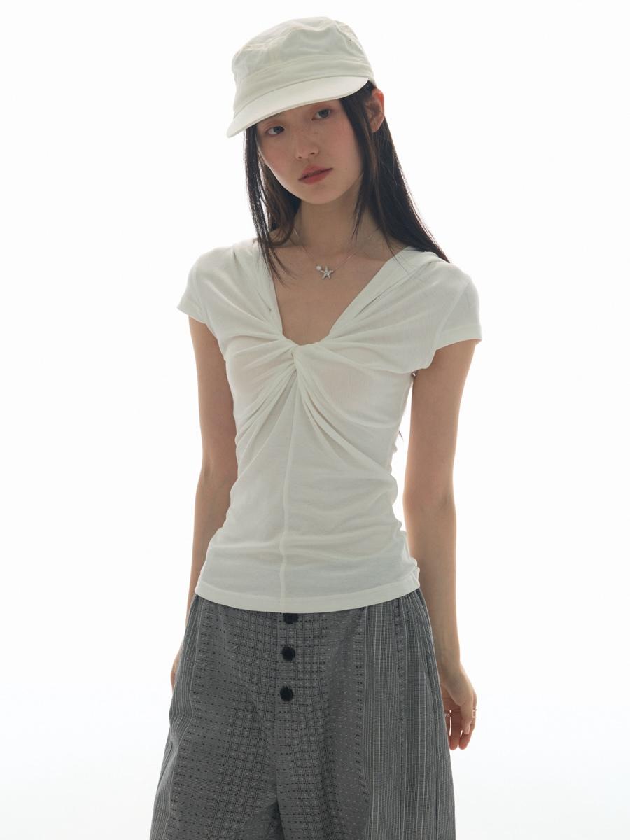 YaWhat Twist Heart Slim T-shirt (2color)