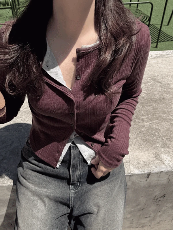 로티 골지 레이어드 가디건