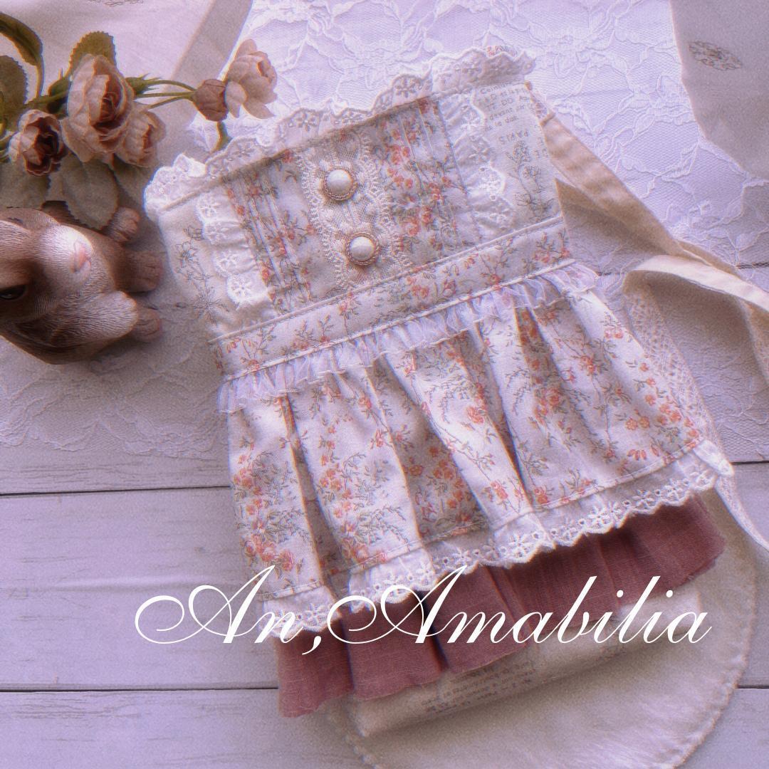 ミニバラのドレスバッグ　Shabby chicショルダーバック