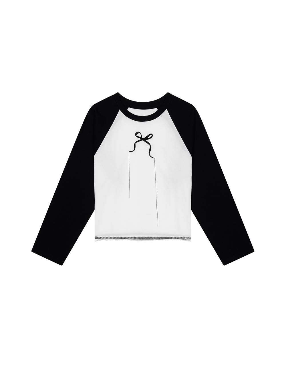 CROPPED RAGLAN LONG SLEEVES [BLACK]