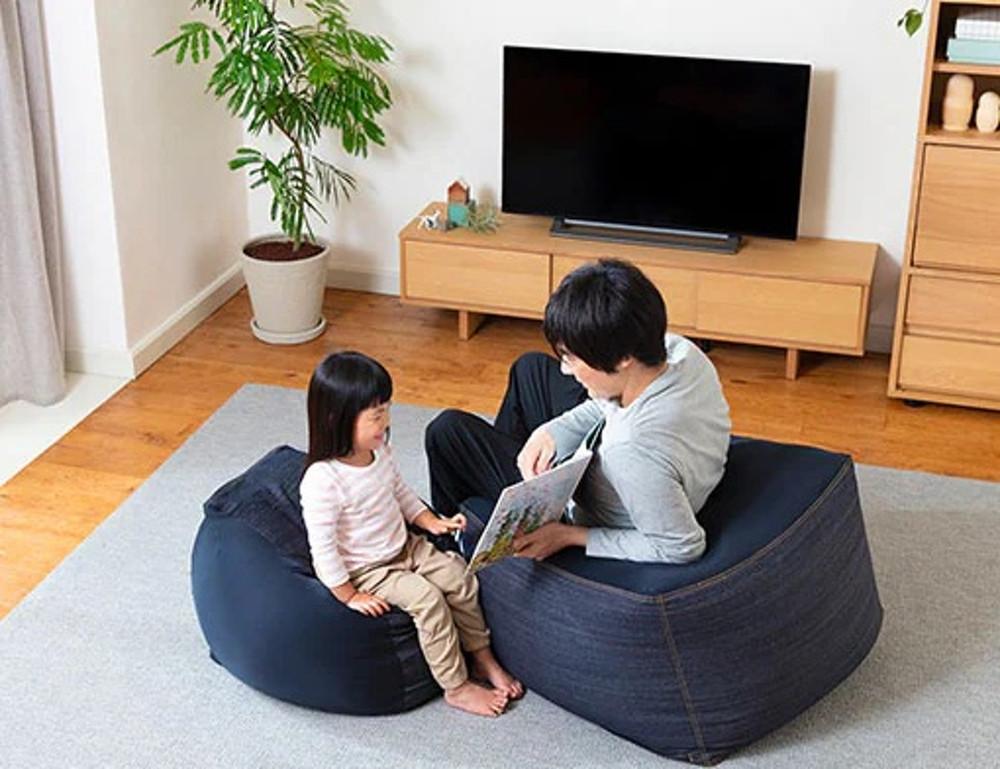 [무인양품] 면 데님 푹신 소파 세트 S 미립자 비즈 : 무인양품