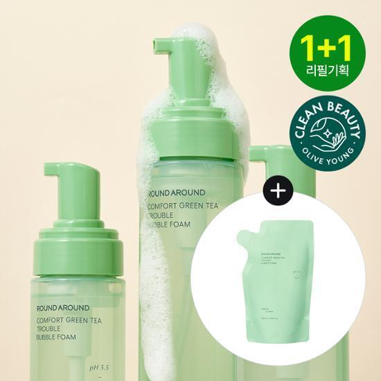 [리뉴얼]라운드어라운드 컴포트 그린티 트러블 버블폼 200ml 리필기획