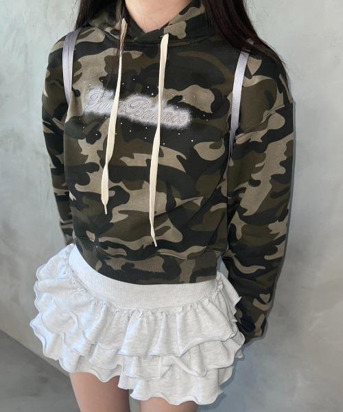 RHINSTONE CROP HOODIE/ラインストーンクロップフーディ