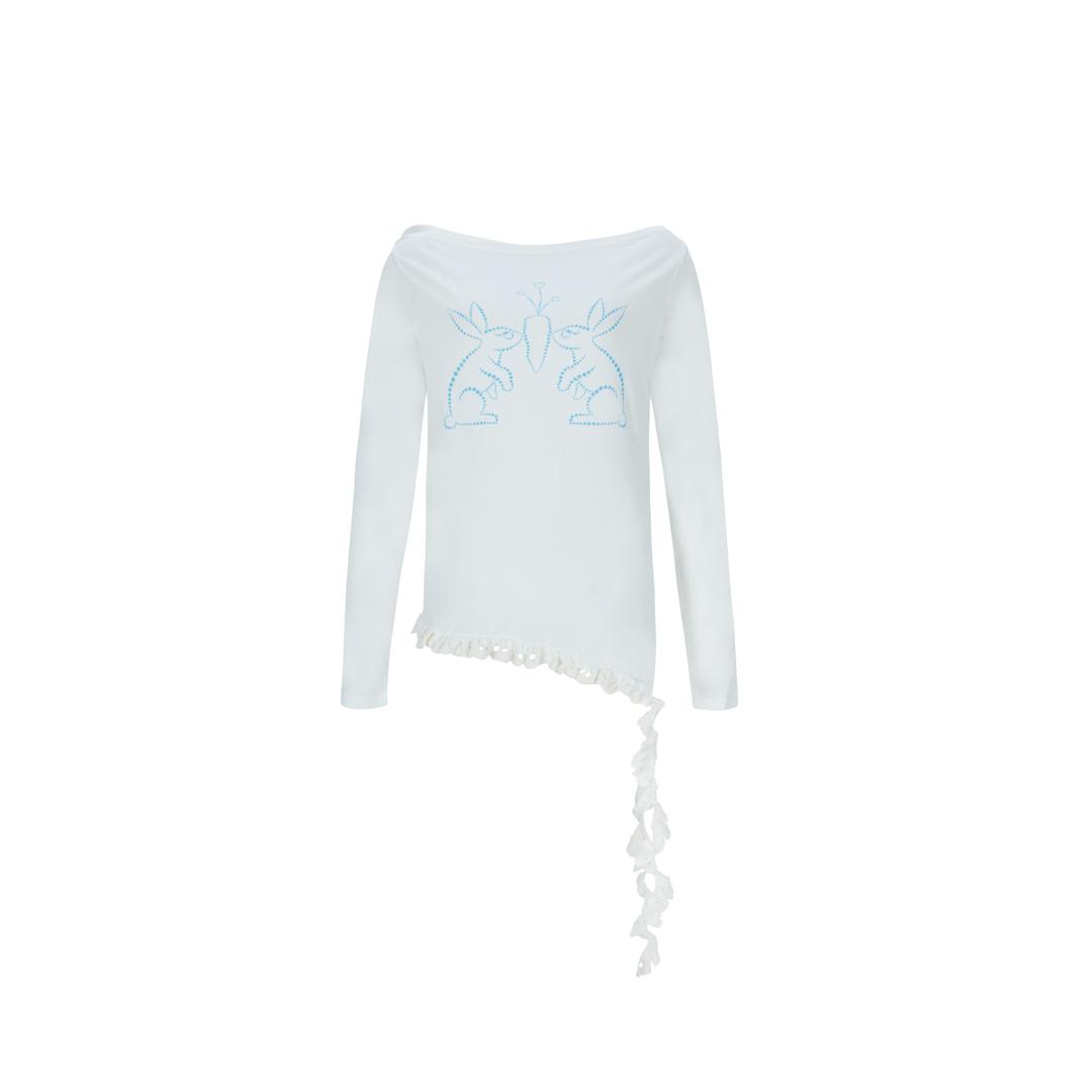 RABBIT lace long sleeve white