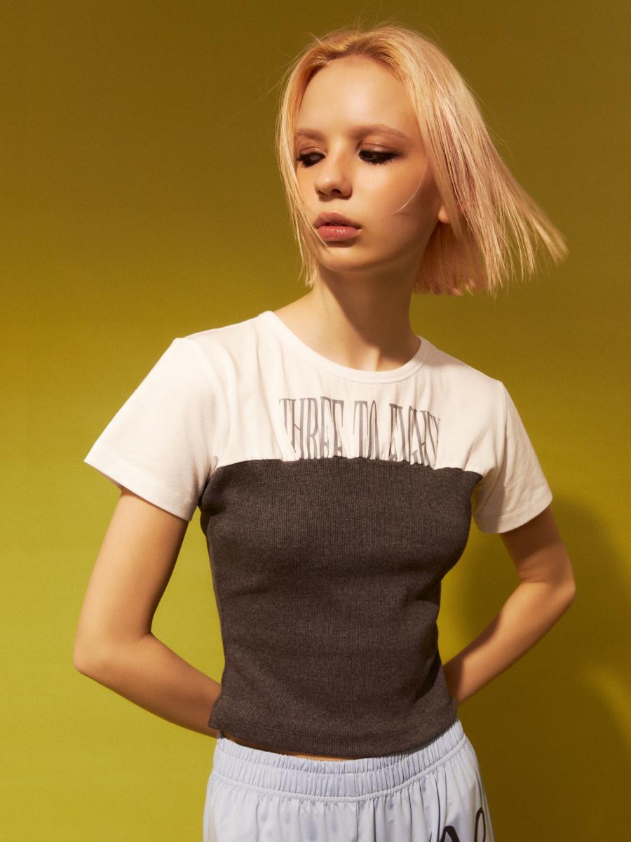Layered Tube Top T-Shirt (Charcoal)